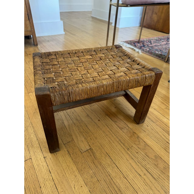 1950s Vintage Ottoman Weave Stool For Sale - Image 9 of 9