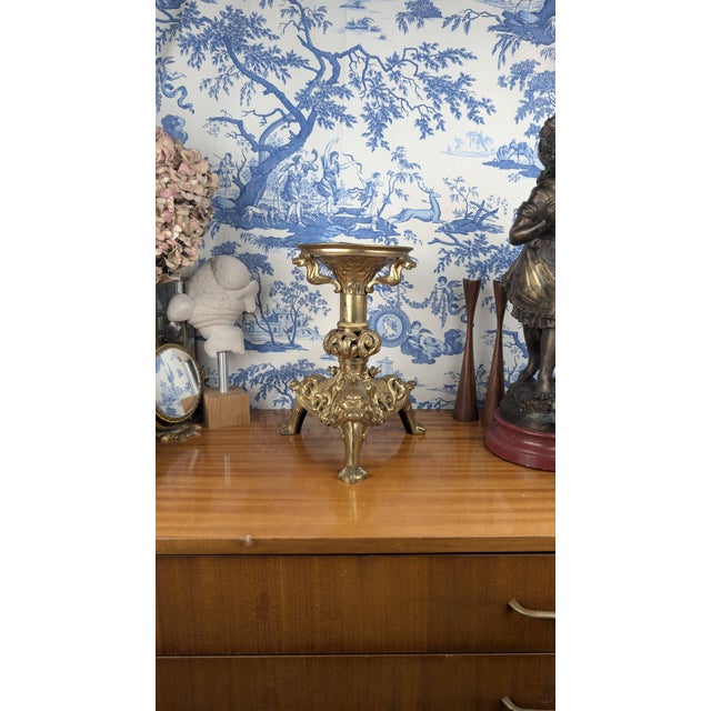 Antique Candlestick in Gilt Bronze For Sale - Image 3 of 11