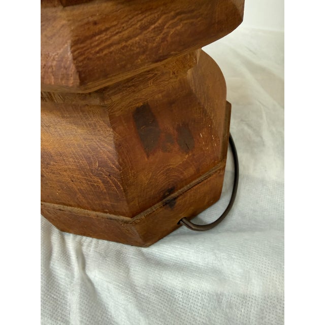 Mid 20th Century Carved Column Table Lamp For Sale - Image 9 of 12