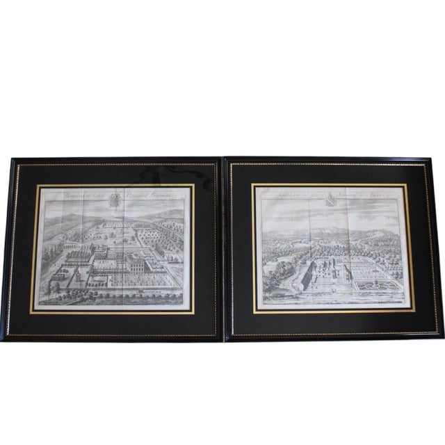Two original early 18th century copperplate engravings from Britannia Illustrata, The Principal seats of the Nobility and...
