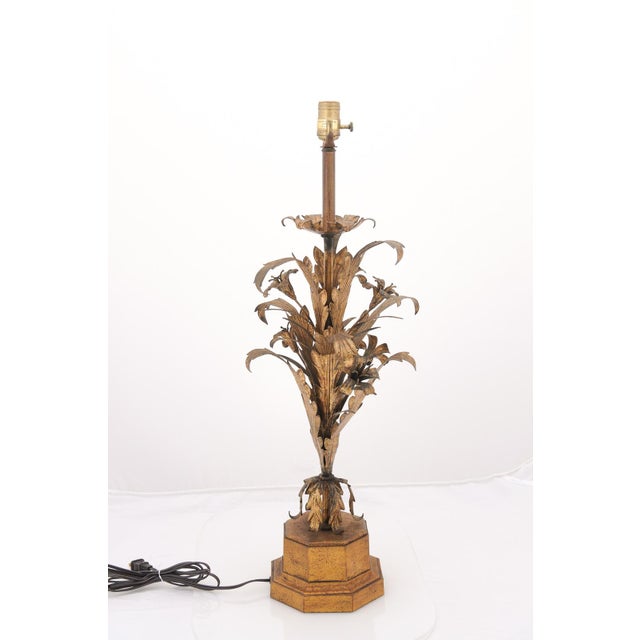 Frederick Cooper Floral Italian Tole Table Lamp. 1960s Italy For Sale In Atlanta - Image 6 of 8