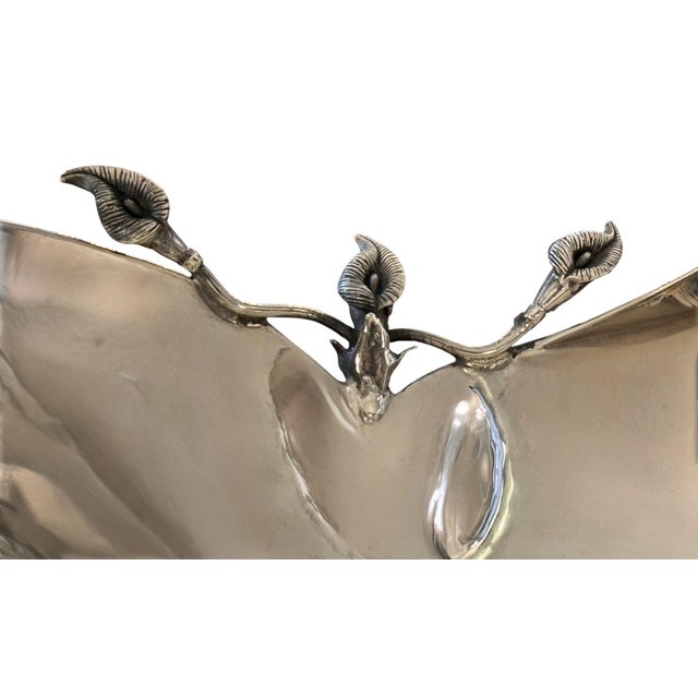 Late 20th Century Pair of Damar 925 Sterling Silver Floral Centerpiece Bowls, Turkey, Late 20th C. For Sale - Image 5 of 8