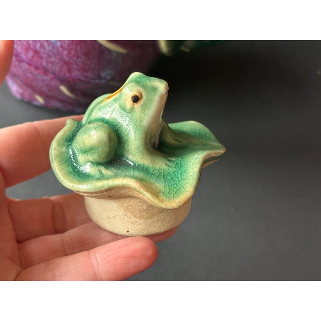 Decorative Studio Art Pottery Teapot With Frog on Lily Pad Lid For Sale - Image 10 of 12