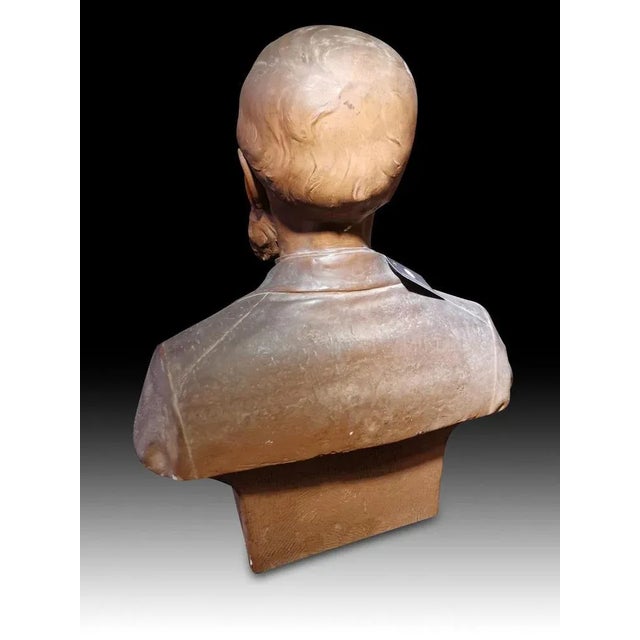 Red 19th Century Busts, Set of 2 For Sale - Image 8 of 9