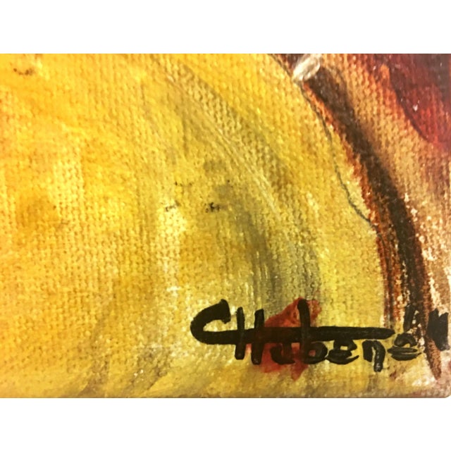 Modern "Untitled" Watercolour on Canvas Painting, Signed by Cecile Hubene For Sale - Image 3 of 11