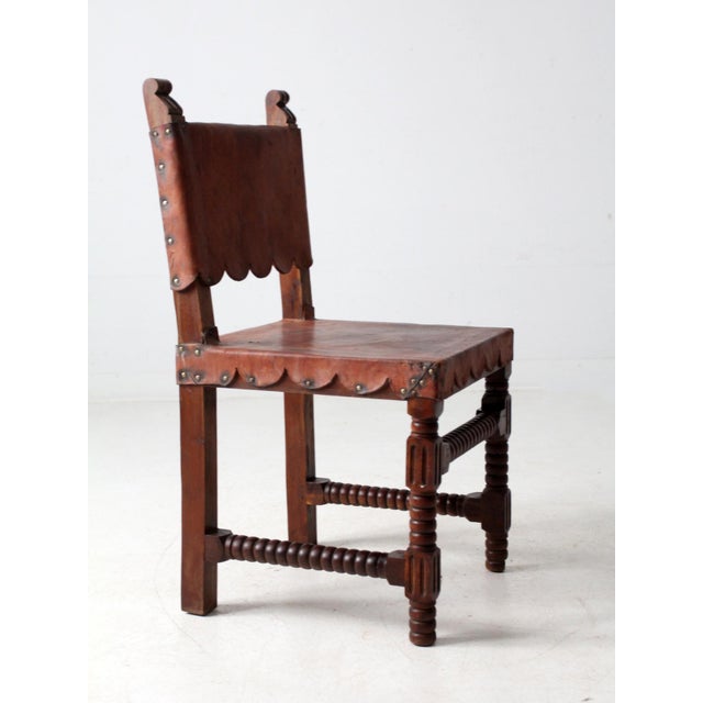 Early 20th Century Antique Leather Ranch Chair For Sale - Image 5 of 13