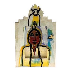 Folk Art Americana Painting Sitting Bull by Artist Eric Legge