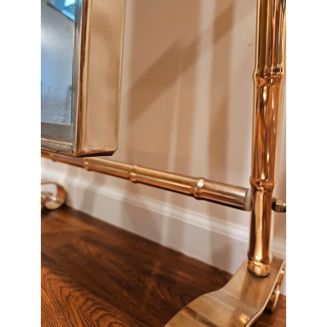 Hollywood Regency George Koch Sons Brass Bamboo Cheval Mirror For Sale - Image 9 of 9