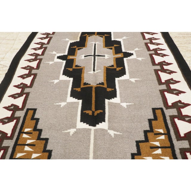 Vintage Klagetoh Navajo-Style Kilim Rug - 04'06 X 07'02 For Sale - Image 10 of 12