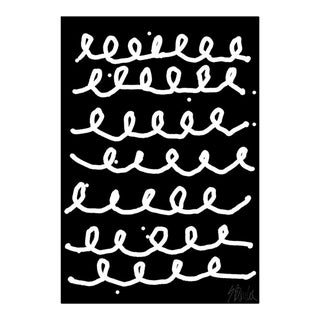 Bumpy Train Ride White on Black Fine Art Print 36" X 51" by Liz Roache For Sale