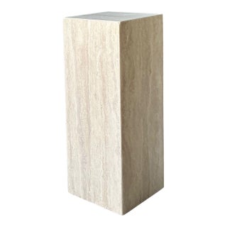 Vintage Travertine Pedestal Column For Sale