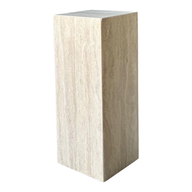 Vintage Travertine Pedestal Column For Sale