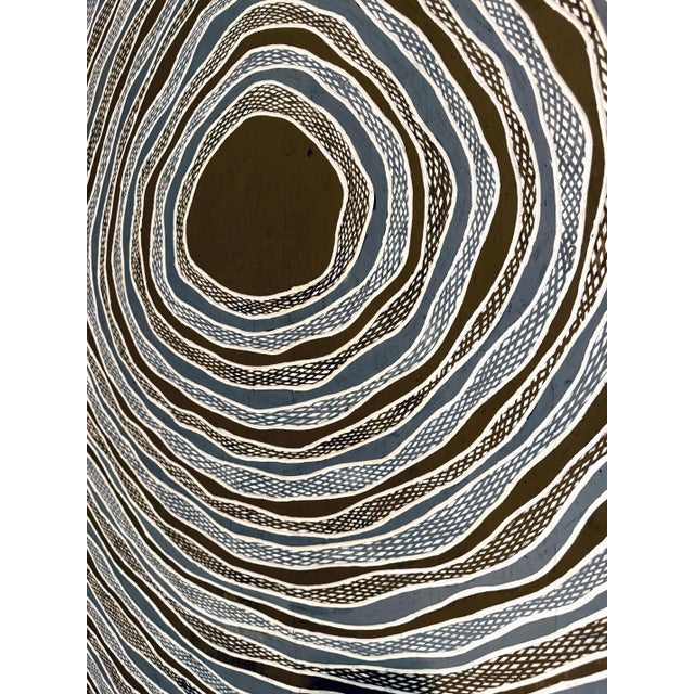 Contemporary Aboriginal Art on Bark by Gunybi Ganambarr Provenance For Sale - Image 13 of 17