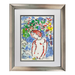 Marc Chagall Original 1972 Mourlot Paris Lithograph, Limited Edition Museum Framed