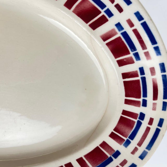Ceramic Art Deco Oval Platter from Badonviller, 1930s For Sale - Image 7 of 9