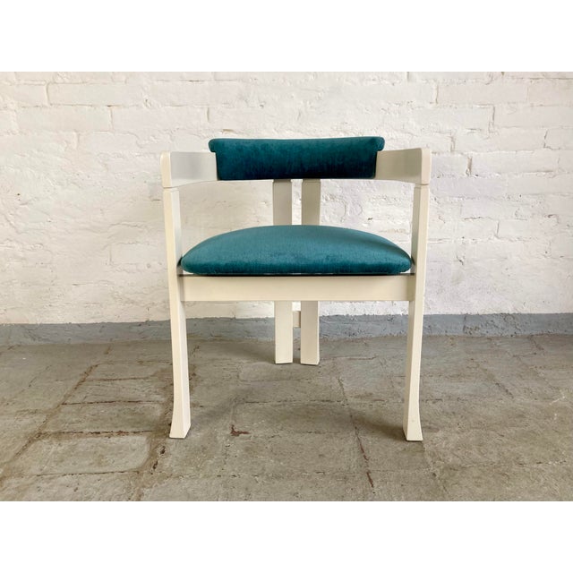 Solid and sturdy armchair. The fabric has been made new