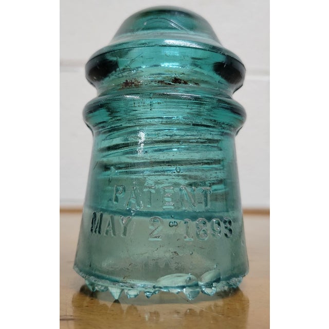 Industrial Vintage Hemingray No. 9 Aqua Glass Insulator For Sale - Image 3 of 10