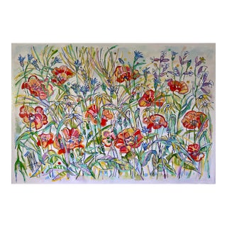 Tyka Organic Modern "Oil Painting "Papavero" For Sale