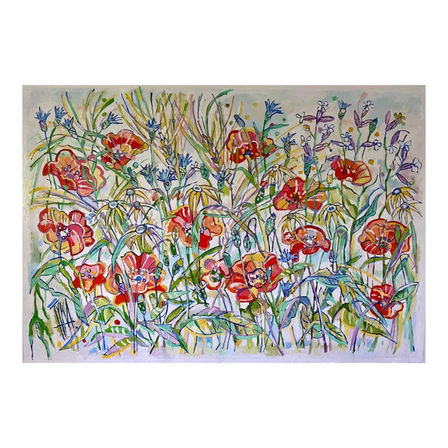 Tyka Organic Modern "Oil Painting "Papavero" For Sale