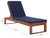 Spritely Home Sophie Chaise Lounge, Natural/Navy Cushion White Piping For Sale - Image 4 of 11