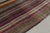 Handwoven in wool, a vintage Turkish kilim rug, connoting a rare variant of mid-century panel weaving styles circa...