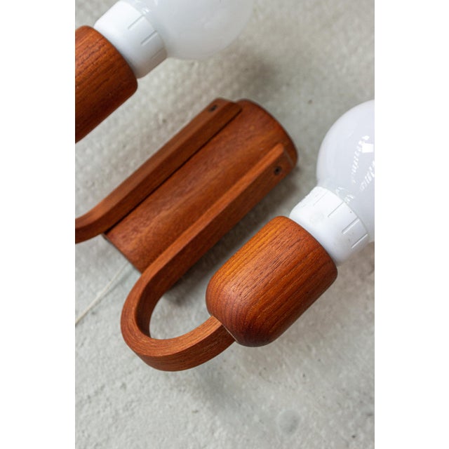 Brown Mid-Century Danish Teak Wall Light from Domus, 1960s For Sale - Image 8 of 16