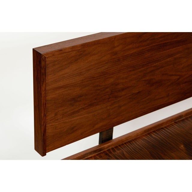 Vintage Mid-Century Walnut Wood Platform Bed by Richard Artschwager (Attr.) 1950s For Sale - Image 12 of 15