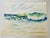Lovely watercolor seascape on white woven paper.
