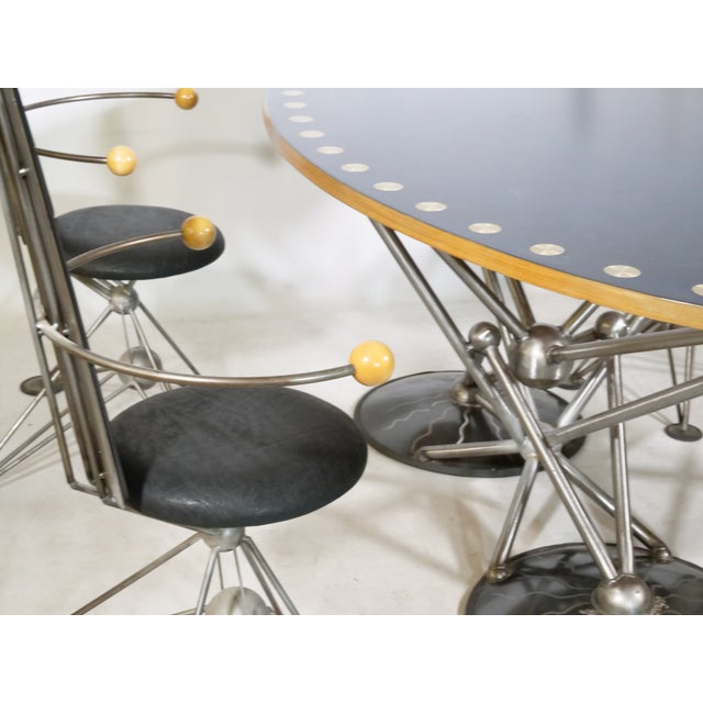 Postmodern Futuristic Dining Room Set Table and Chairs from Krauts, 1990s, Set of 5 For Sale - Image 16 of 18