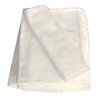 Antique French White Damask Napkins, Set of 8 For Sale