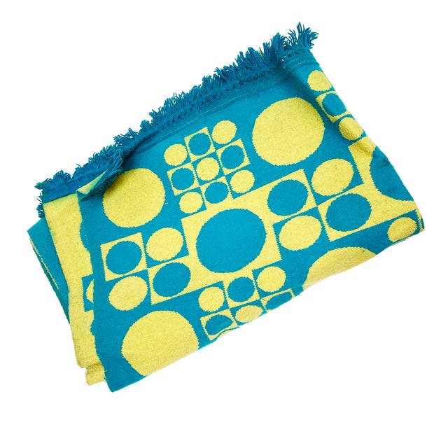 Verner Panton 1960s Large Vernor Panton Space Age, Reversible Geometric Wool Rug For Sale - Image 4 of 4