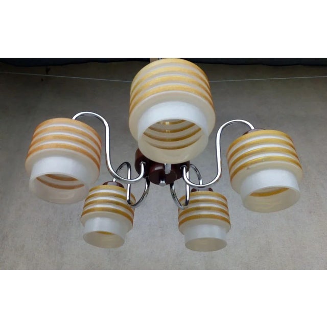 Brown Vintage Type V202-1388 Chandelier from Lidokov, 1960s For Sale - Image 8 of 11