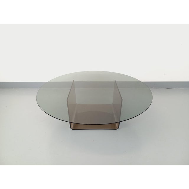 Space Age Round Coffee Table in Glass and Acrylic Glass, 1970s For Sale - Image 10 of 15