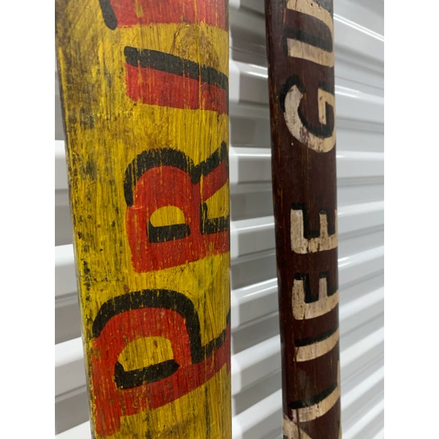 Pair of Vintage Wooden Rowing Oars From a Summer Camp in Indiana For Sale - Image 10 of 11