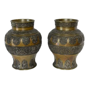 Chinese 18th - 19th Century Archaistic Bronze Baluster Urn Vases