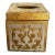 Vintage Mid Twentieth Century Gold and White Florentine Tissue Box Cover For Sale