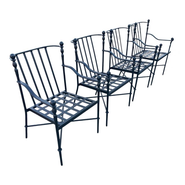 Wonderful outdoor MTD set, they have Black/bronze lightly textured powder coat finish. Chair cushions are newly made out...