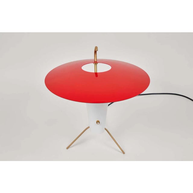 Metal Pierre Guariche G24 Table Lamp in Red and White for Sammode Studio For Sale - Image 7 of 13