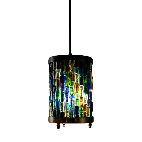 Vintage Pendant Light in Brass For Sale