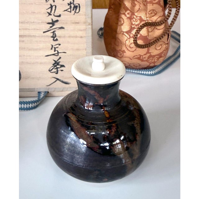 Three Japanese Vintage Tea Caddies by Noted Potters with Shifuku and Tomobako For Sale - Image 15 of 15