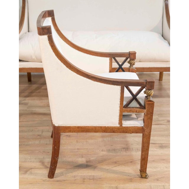 19th Century Swedish Salon Suite with Sofa and Pair of Armchairs For Sale - Image 9 of 15