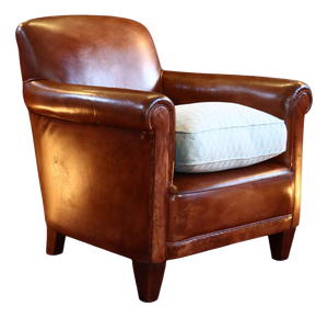 Burlington Library Club Fireside Armchair in Leather from Laura Ashley, 2010s