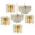 Ice Glass Wall Sconces with Brass Tone by J. T. Kalmar, Austria, Set of 6 For Sale - Image 12 of 12
