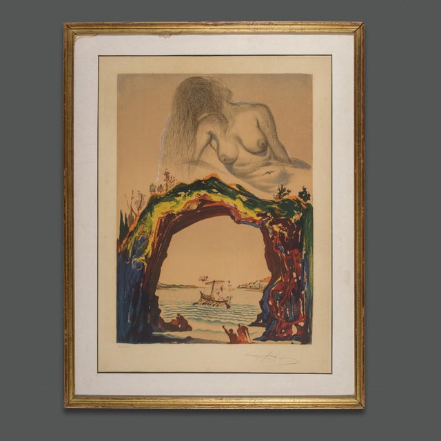 Salvador Dalí­, 1970s, Glass & Paper & Walnut, framed For Sale - Image 8 of 8