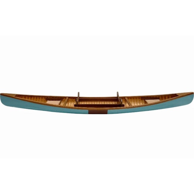 Vintage Vanderbilt Whitney Estate Decorative Canoe Boat Model W/Oars For Sale - Image 4 of 17