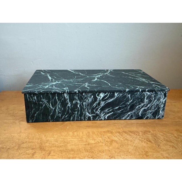 Vintage Green Marble Box For Sale - Image 10 of 13