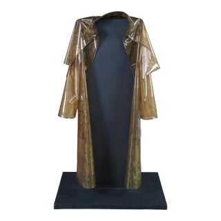 David Nyzio "Scaled Form" Abstract Modern Trench Coat on Plinth Stand Sculpture For Sale