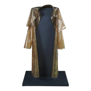 David Nyzio "Scaled Form" Abstract Modern Trench Coat on Plinth Stand Sculpture