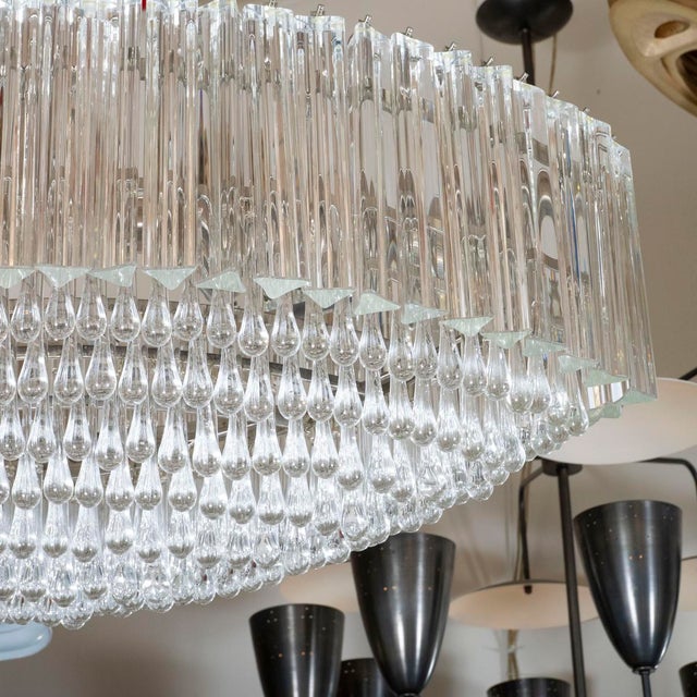 Transparent Tiered glass prism chandelier by Venini For Sale - Image 8 of 10