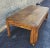 A late 20th Century Oak Parquet coffee table on casters in great vintage condition. Measures 52" in width, 26" in depth...